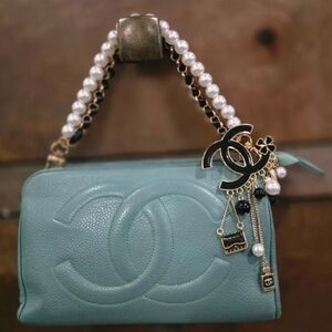 Chanel Turquoise/bluish Leather Bag